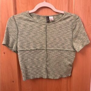 Bright Green Ribbed Crop Top - Divided